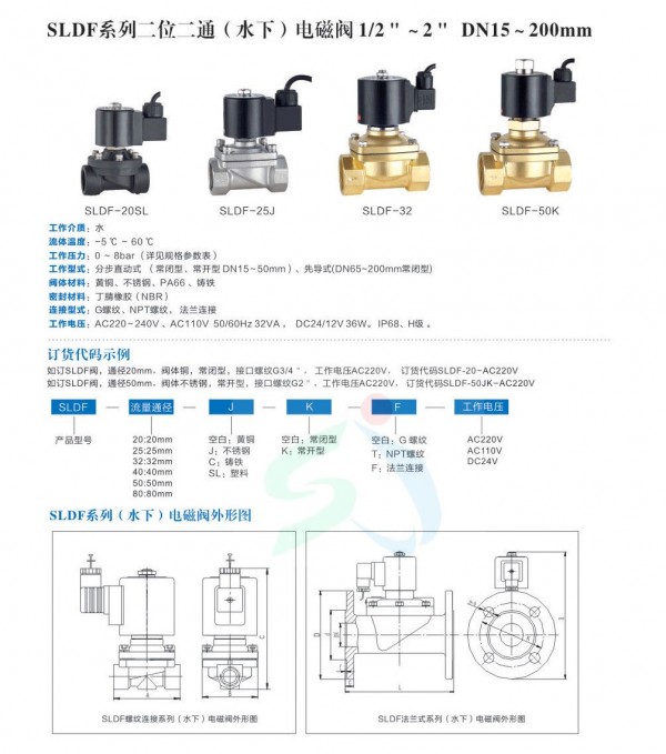 SLDF 水下喷泉电磁阀结构图
